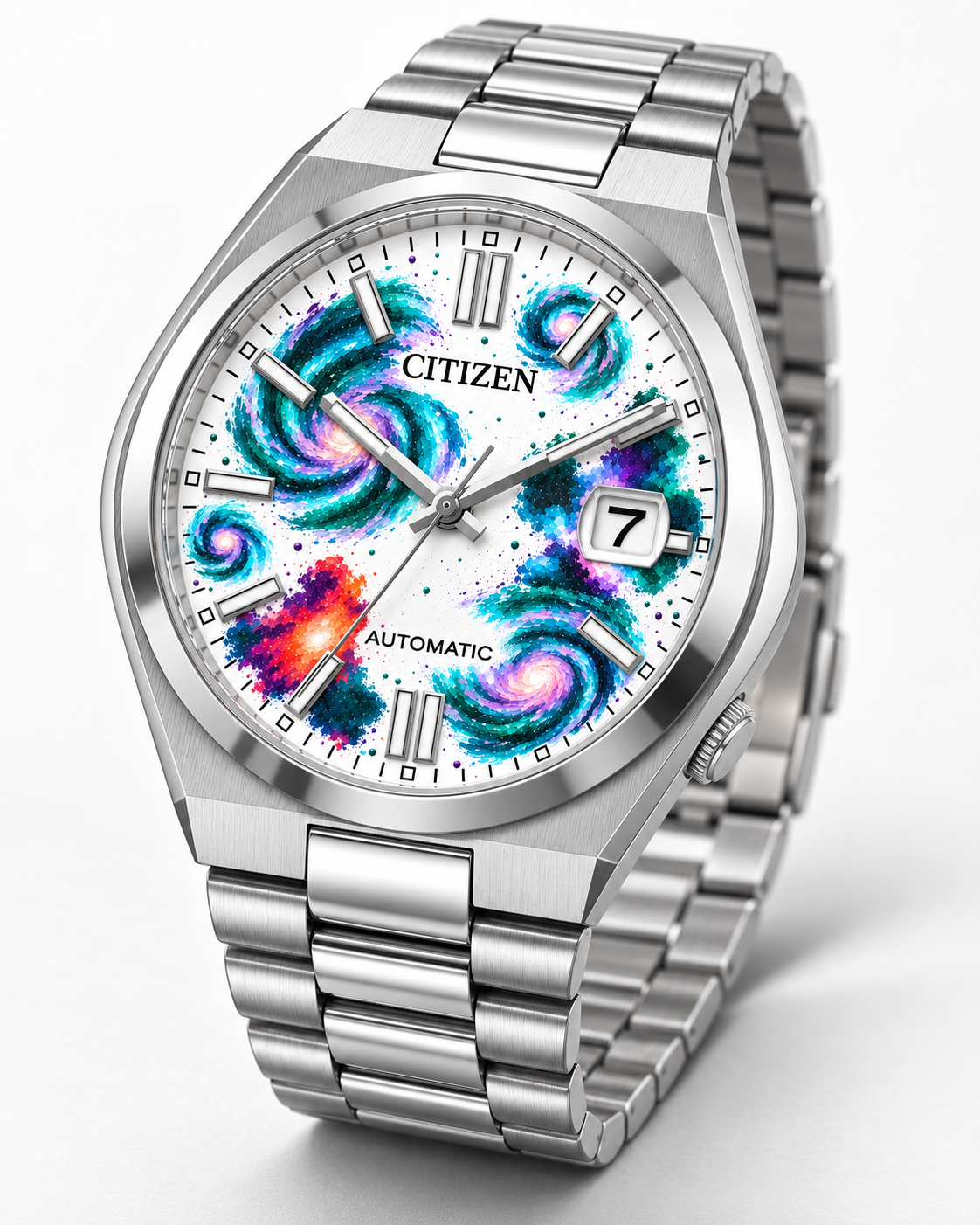 Deep Nebula — Off Dial hand-painted Citizen Tsuyosa Automatic